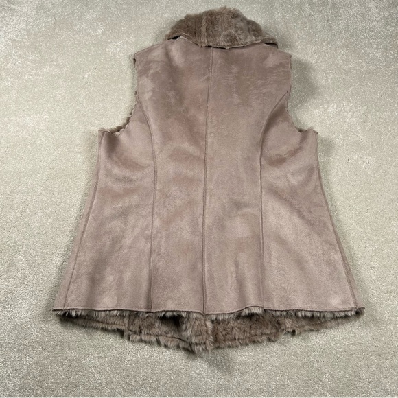 Magaschoni Faux Fur Faux Suede Vest Beige Soft Women's‎ Small - Picture 4 of 7